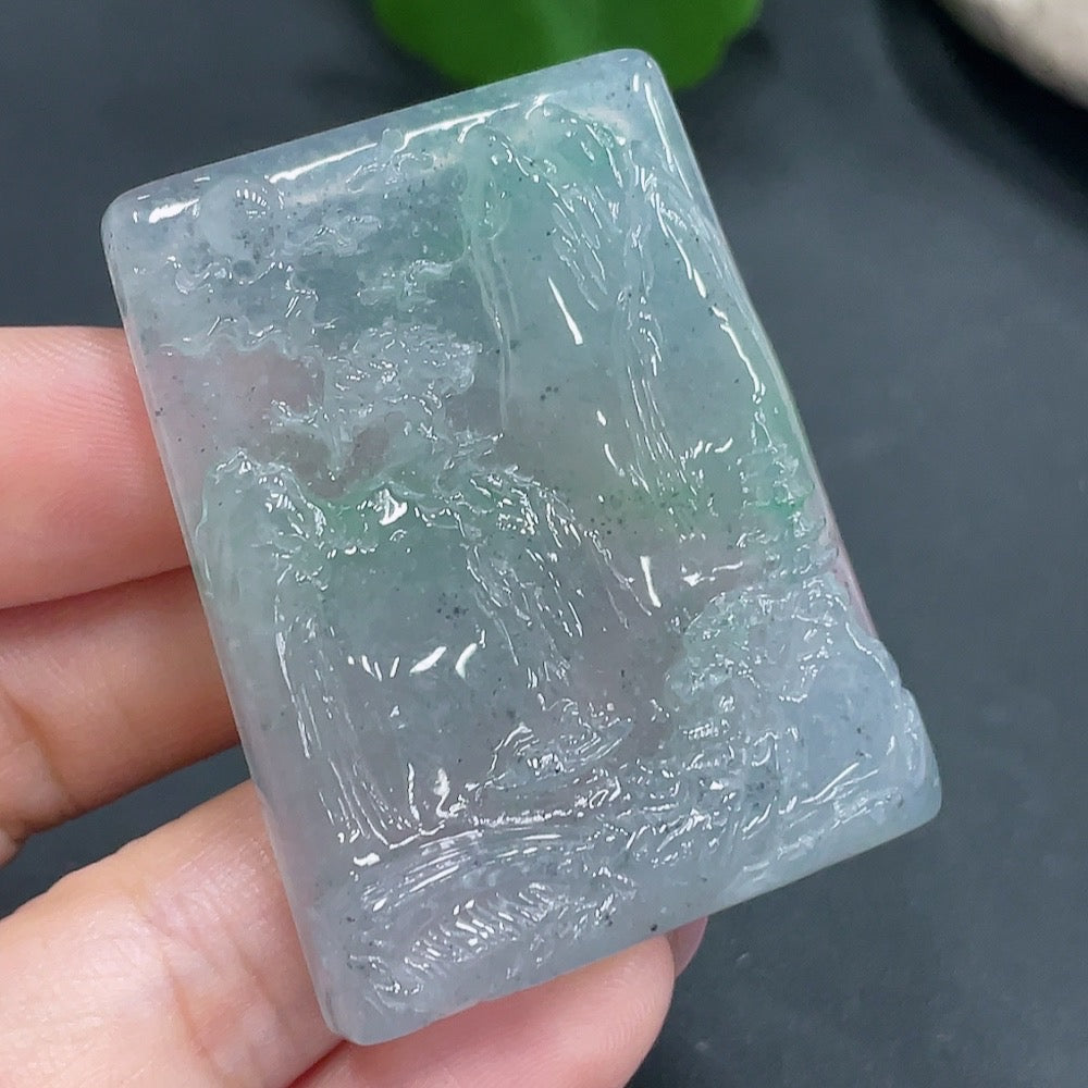 Jadeite Pendant Landscape Plaque Total Weight 33.499g