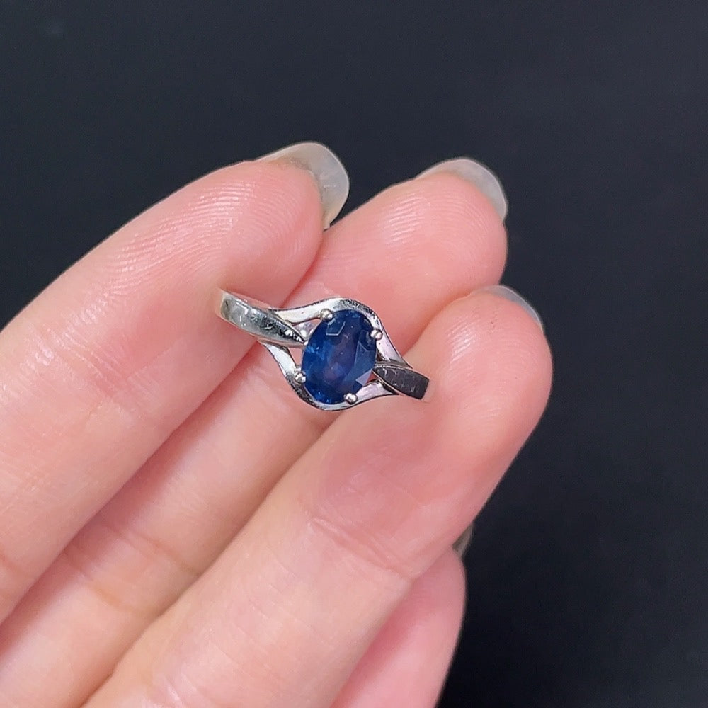 Sapphire Inlaid Ring 18K Gold