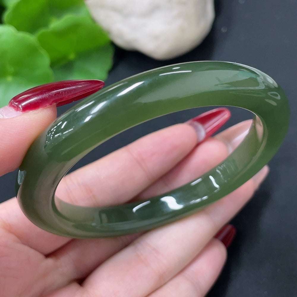Hetian Jade Round Bracelet Size 57.5 Total Weight Approx. 44.4g