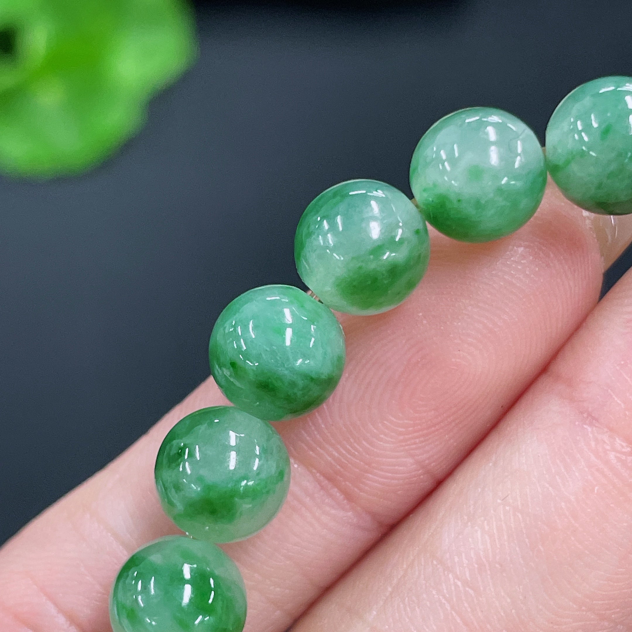 Jadeite Bracelet Approx.7.8mm Total Weight Approx.19.23g With Other Mineral Components