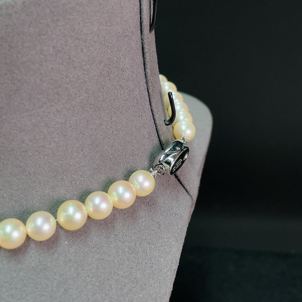 Seawater pearl bead necklace, non-gold, color origin undetermined, total weight approximately 34.32g, size about 7.5mm