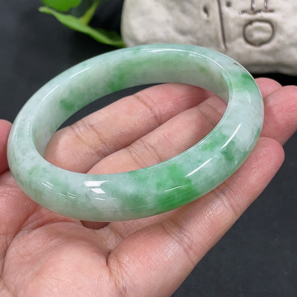 Jadeite Round Bangle Total Weight Approx. 52.3g Size 53.1