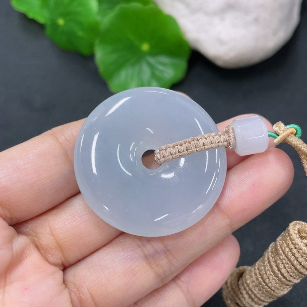 Jadeite Peace Knot Pendant with a total weight of approximately 22.44 grams (including rope weight)