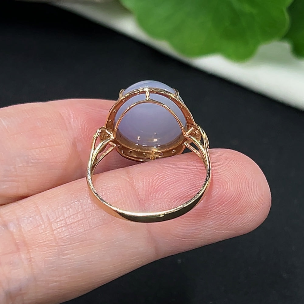 Jadeite Ring in 18K Gold (With Diamond Accents)