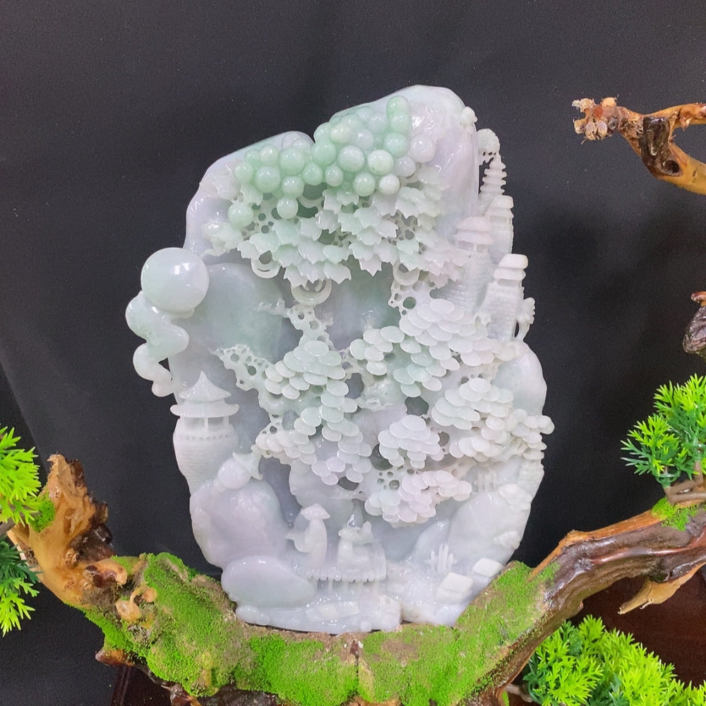 Jadeite landscape ornament