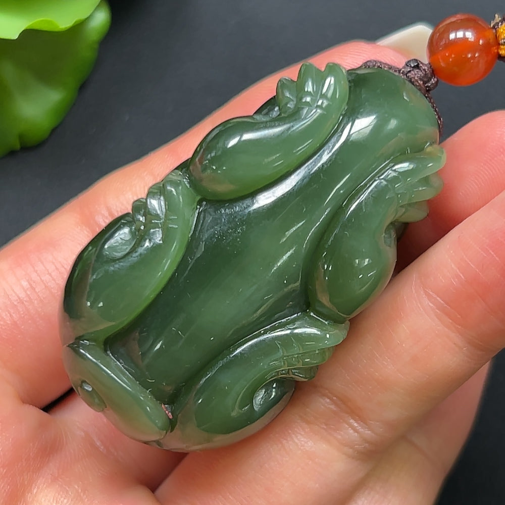 Hetian Jade Pi Xiu Pendant Including Rope