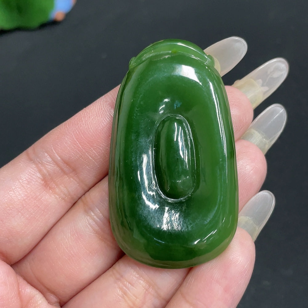 Hetian Jade Pendant, Blessing Shell, Total Weight: About 22.2g