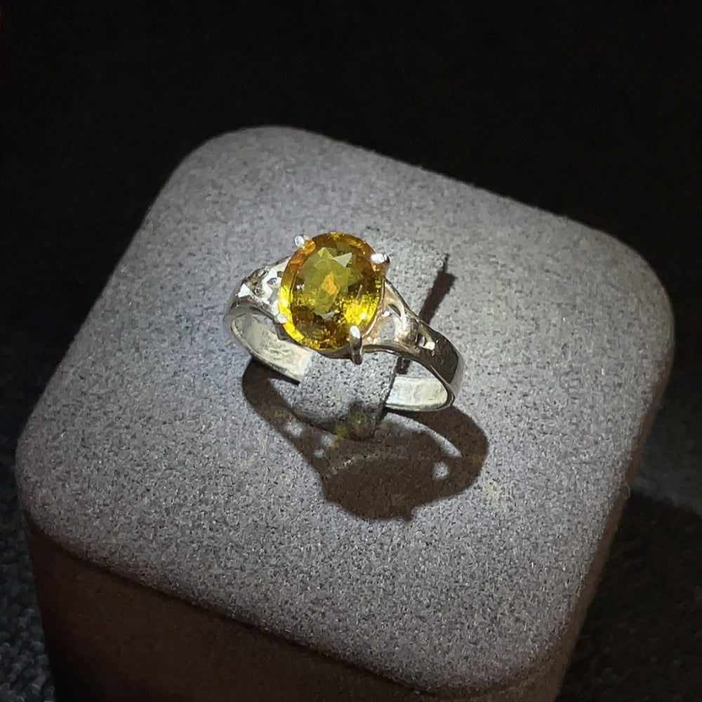 Sapphire Ring, Color Origin Undetermined, Non-Gold, Total Weight Approx. 2.30g, Size 15