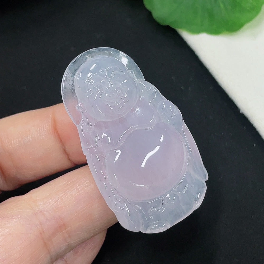 Jadeite Standing Buddha Pendant, Total Weight Approximately 13.5g