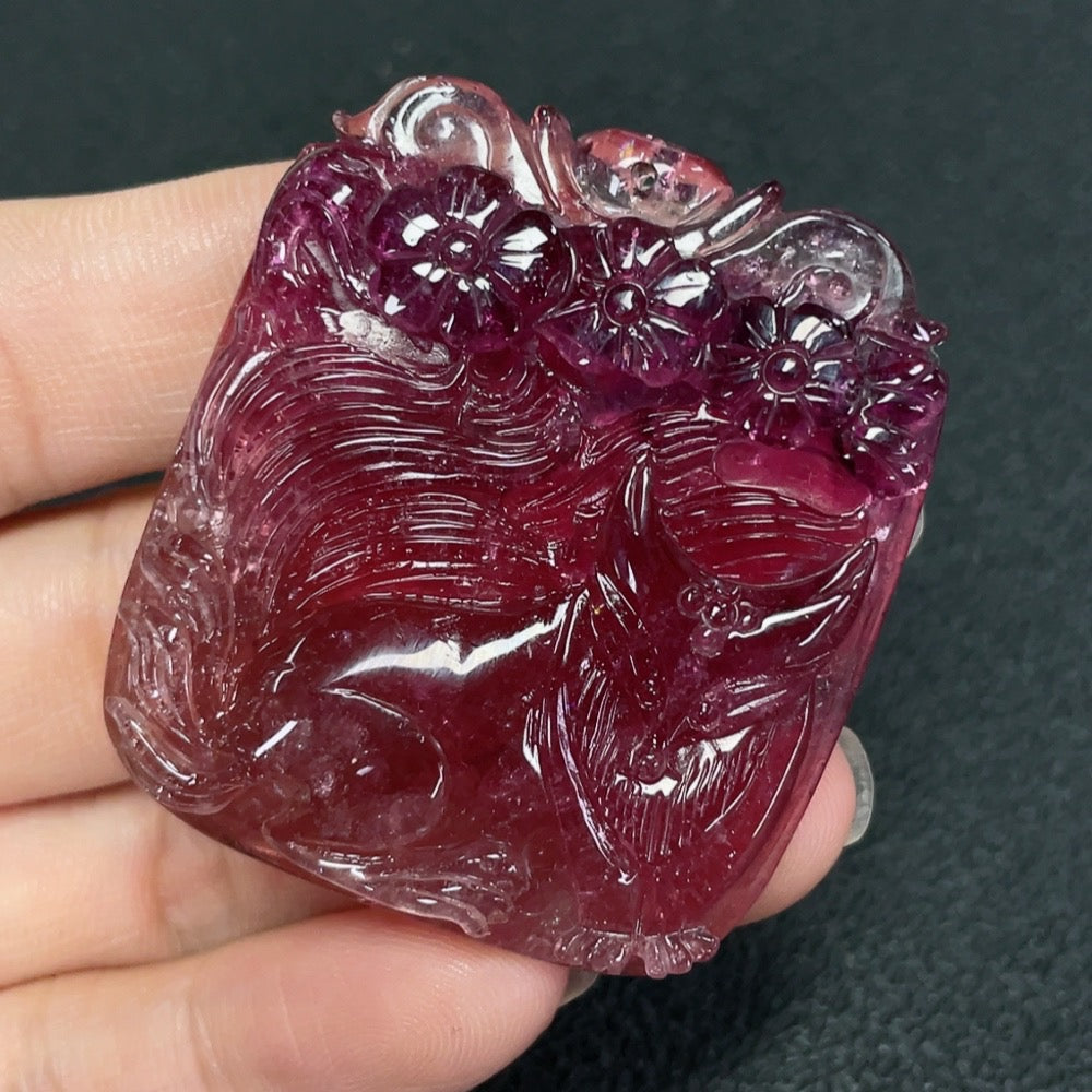 Tourmaline Pendant, Visible Organic Matter