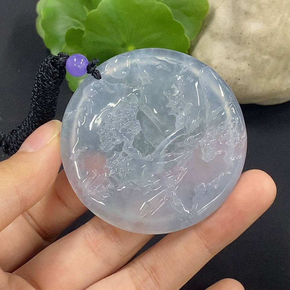 Jadeite Landscape Pendant Total Weight Approx. 32.8g