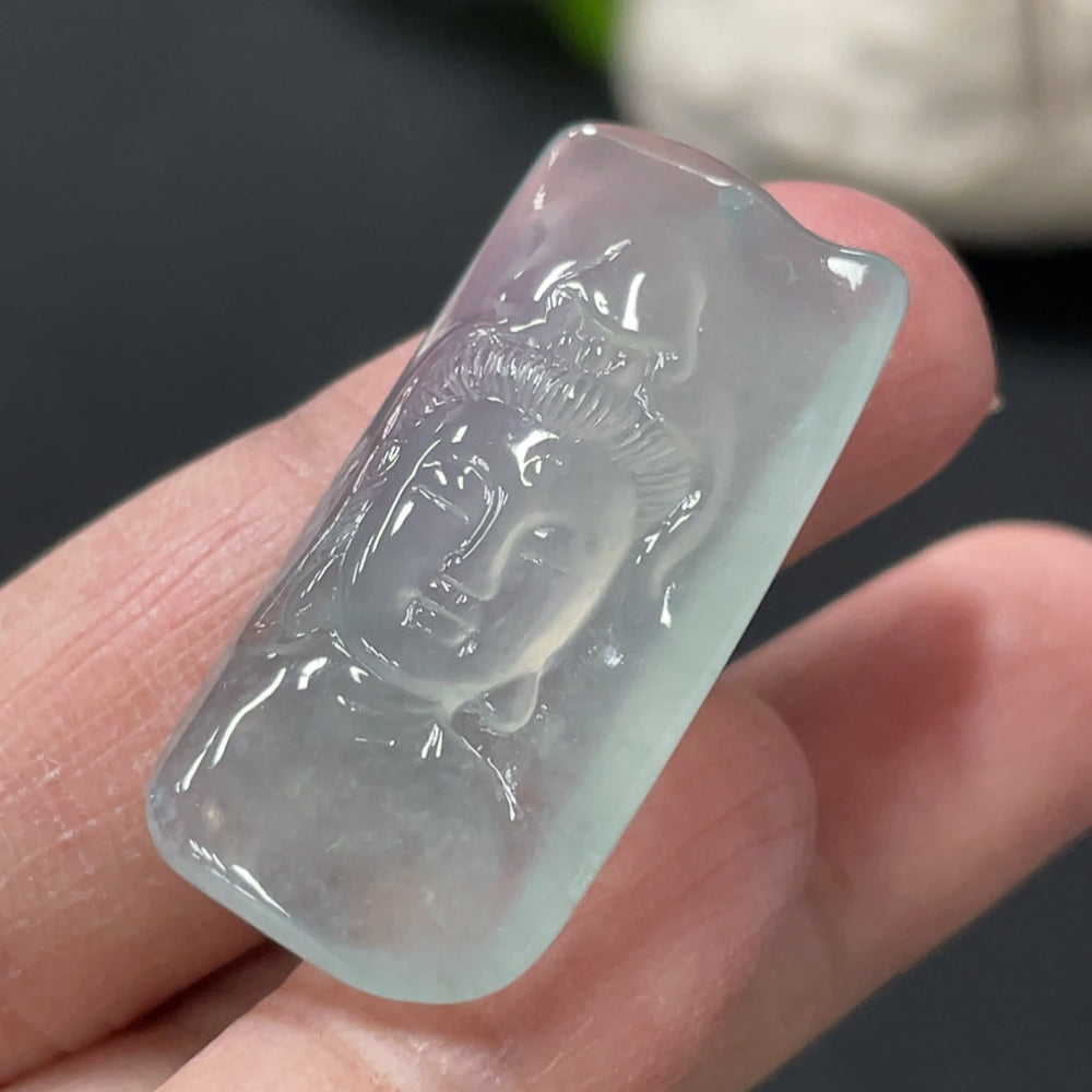 Jadeite Guanyin Pendant, Total Weight Approx. 6.2g