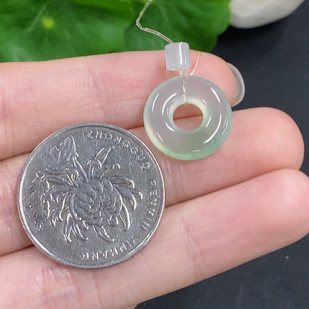 Jadeite Button Pendant Total Weight Approximately 1.6g