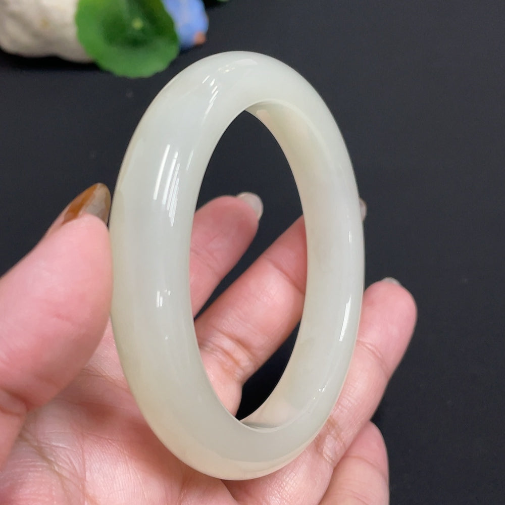 Hetian Jade Round Bracelet Size 58.7 Total Weight Approx. 61.2g