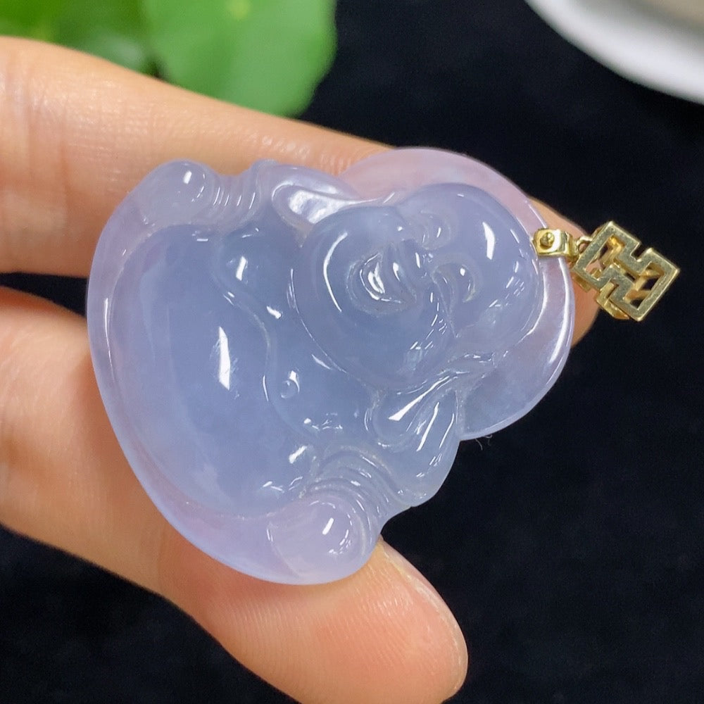 Jadeite Buddha Pendant 18k Total Weight Approx. 11.99g