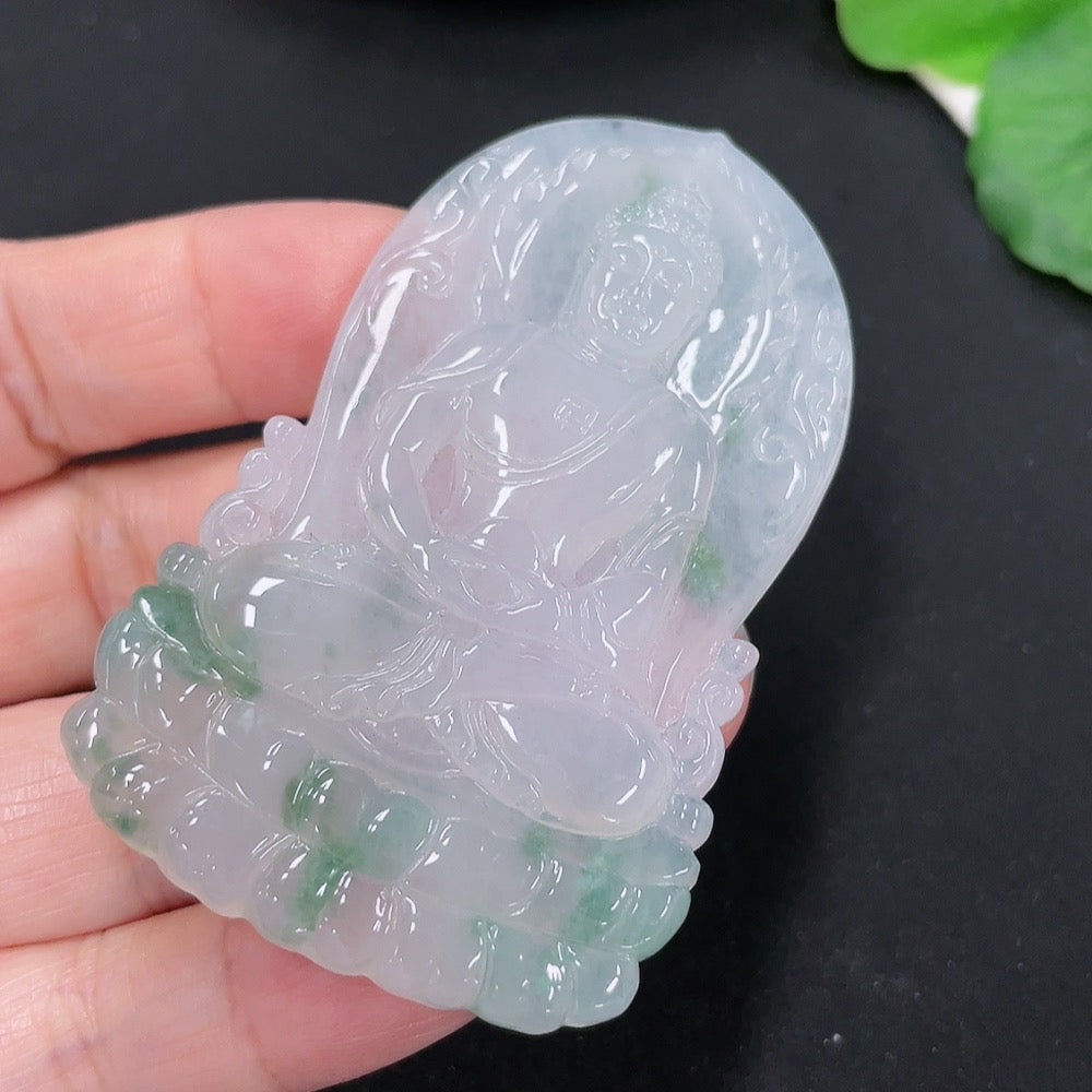 Jadeite Buddha Pendant, Total Weight Approximately 31.5g