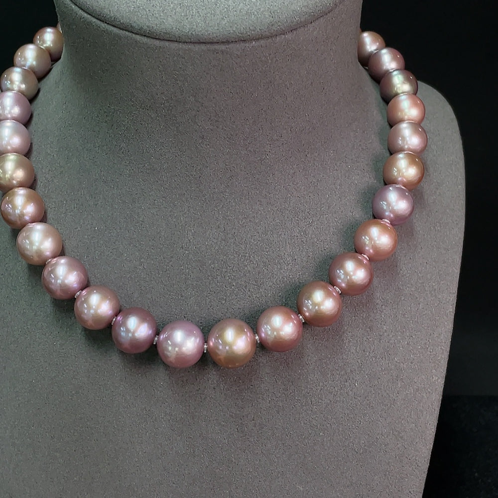 Pearl bead necklace non-gold total weight approx. 94.15g size 11.5-14.1mm