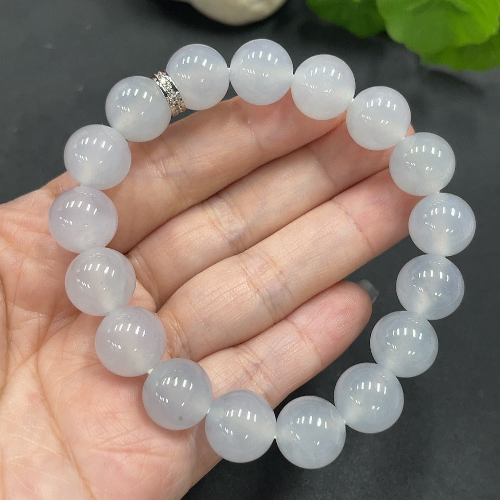 Jadeite Bead Necklace Approx. 11.7mm (Non-Gold-Inlaid)