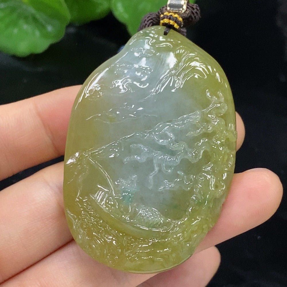Jadeite Landscape Pendant