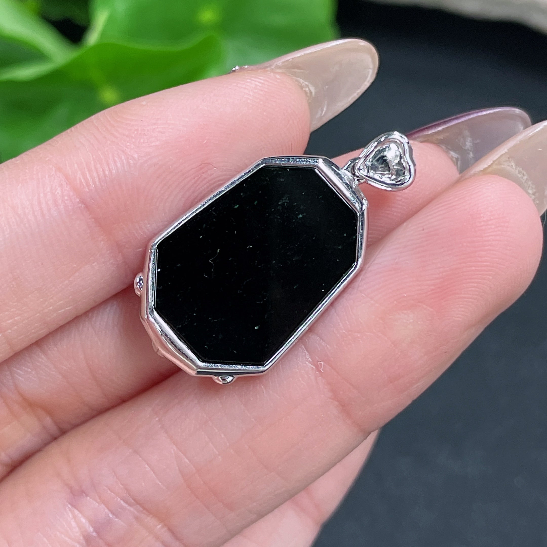 Jadeite Pendant 18k Gold Inlaid Total Weight Approx. 3.88g