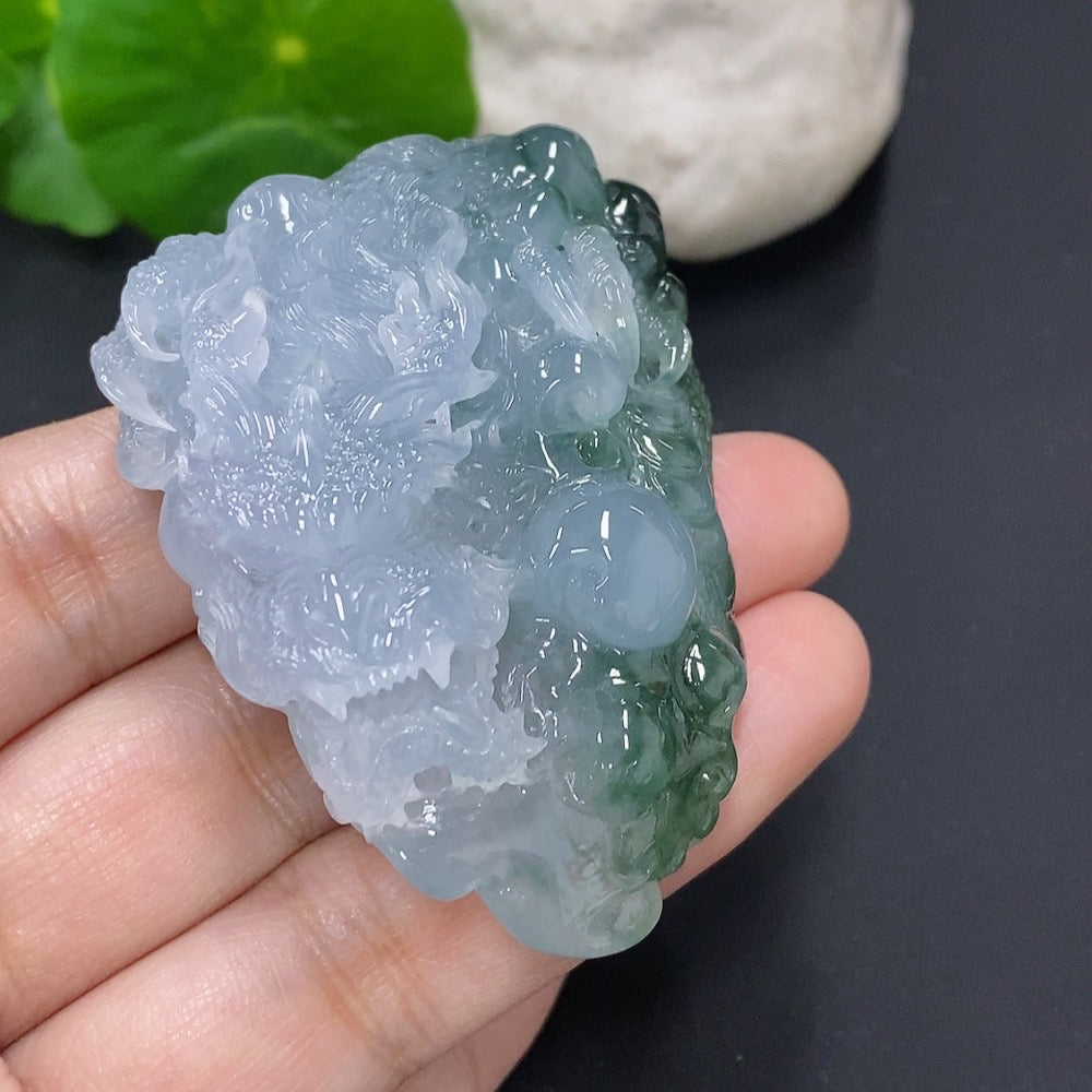 Jadeite Pendant Dragon Plaque Total Weight Approx. 67g