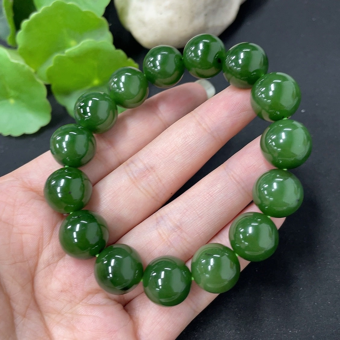Hetian Jade Bracelet, Approx. 13.4mm, Total Weight Approx. 56.8g