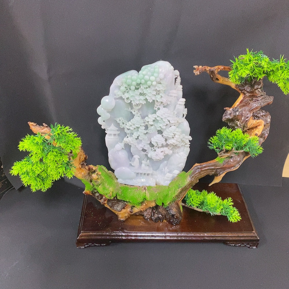 Jadeite landscape ornament