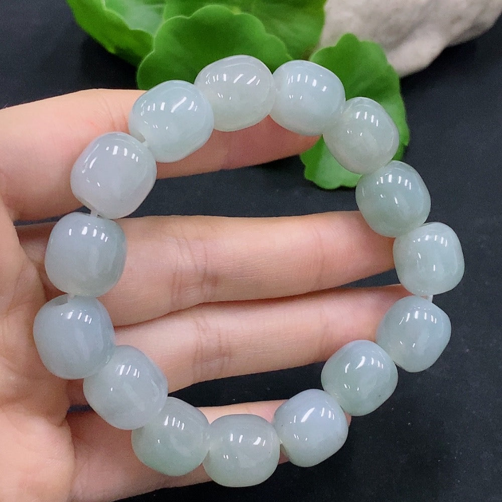 Jadeite Bracelet 12.3mm Approx. Total Weight About 61.83g