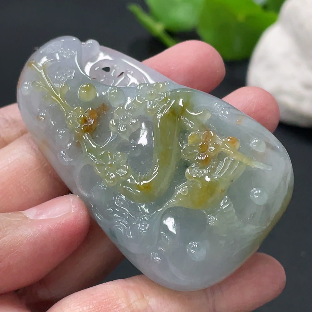 Jadeite Double Happiness Pendant