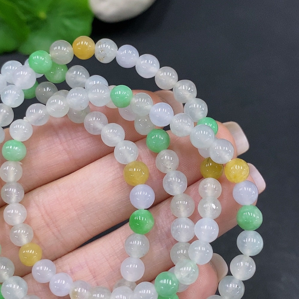 Jadeite Bead Necklace Total Weight Approx. 32g Size About 5.1mm Color Origin Undetermined
