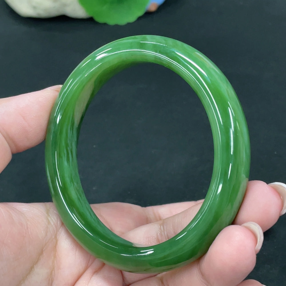 Hetian Jade Jasper Round Bracelet Size 59.1 Total Weight Approx. 57.7g