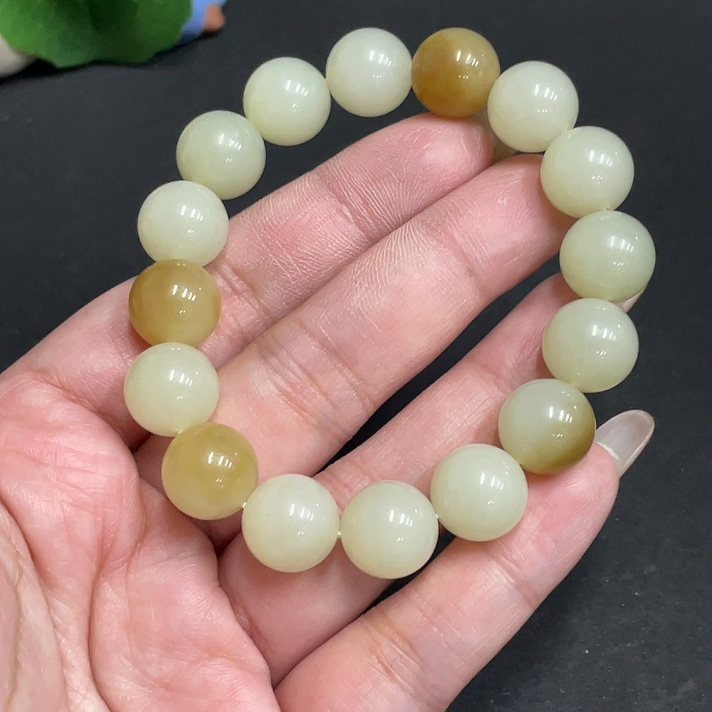 Hetian Jade Bracelet Size 11.8 mm Approx. Total Weight 44.3g