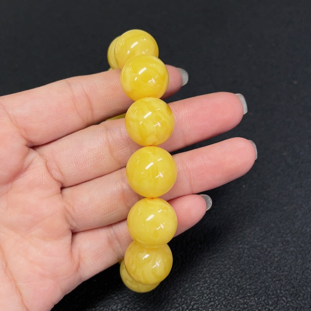 Amber Beeswax Bracelet, Approx. 15mm