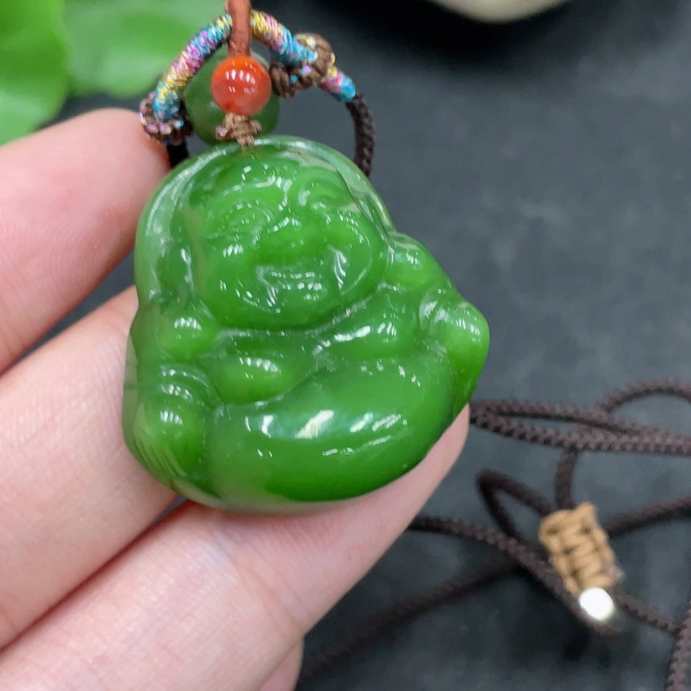 Hetian Jade Pendant Buddha Total Weight (with rope) 15.8g
