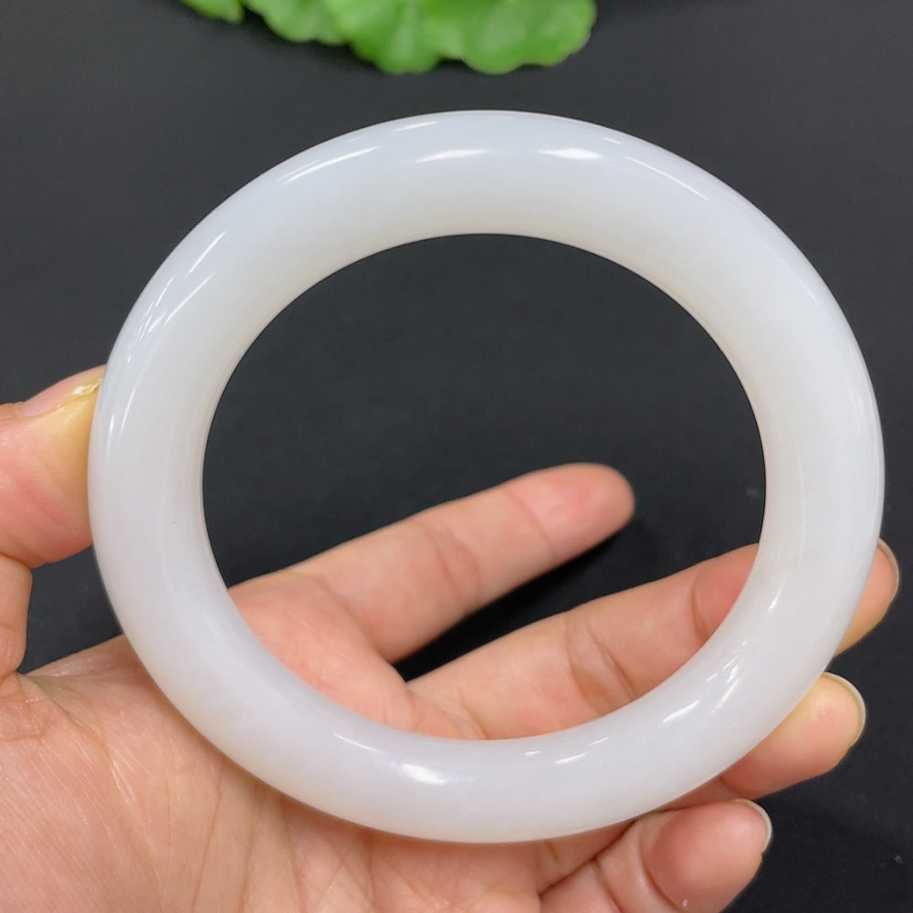 Hetian Jade Round Bangle Size 59.5 Total Weight Approx. 66.8g