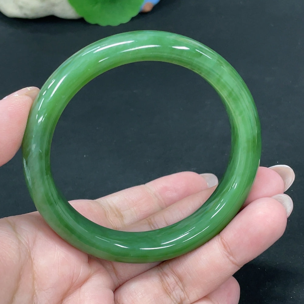 Hetian Jade Jasper Round Bracelet Size 59.1 Total Weight Approx. 57.7g