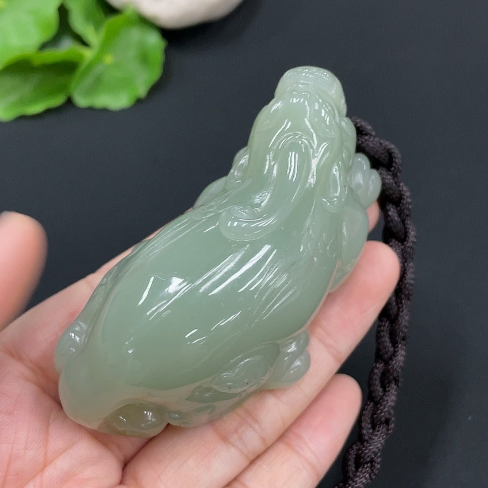 Hetian Jade Handheld Piece Pi Xiu Total Weight Approx. (Including Rope) 128.4g