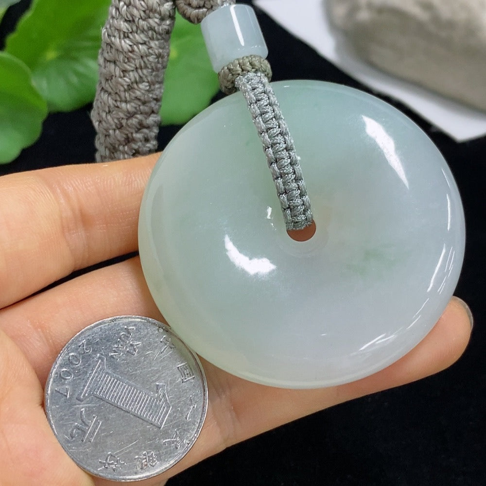 Jadeite Peace Knot Pendant Total Weight Approx. 68.06g (Including Rope Weight)