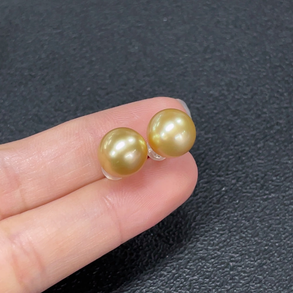 Seawater Pearl Earrings 18k Gold Color Origin Undetermined
