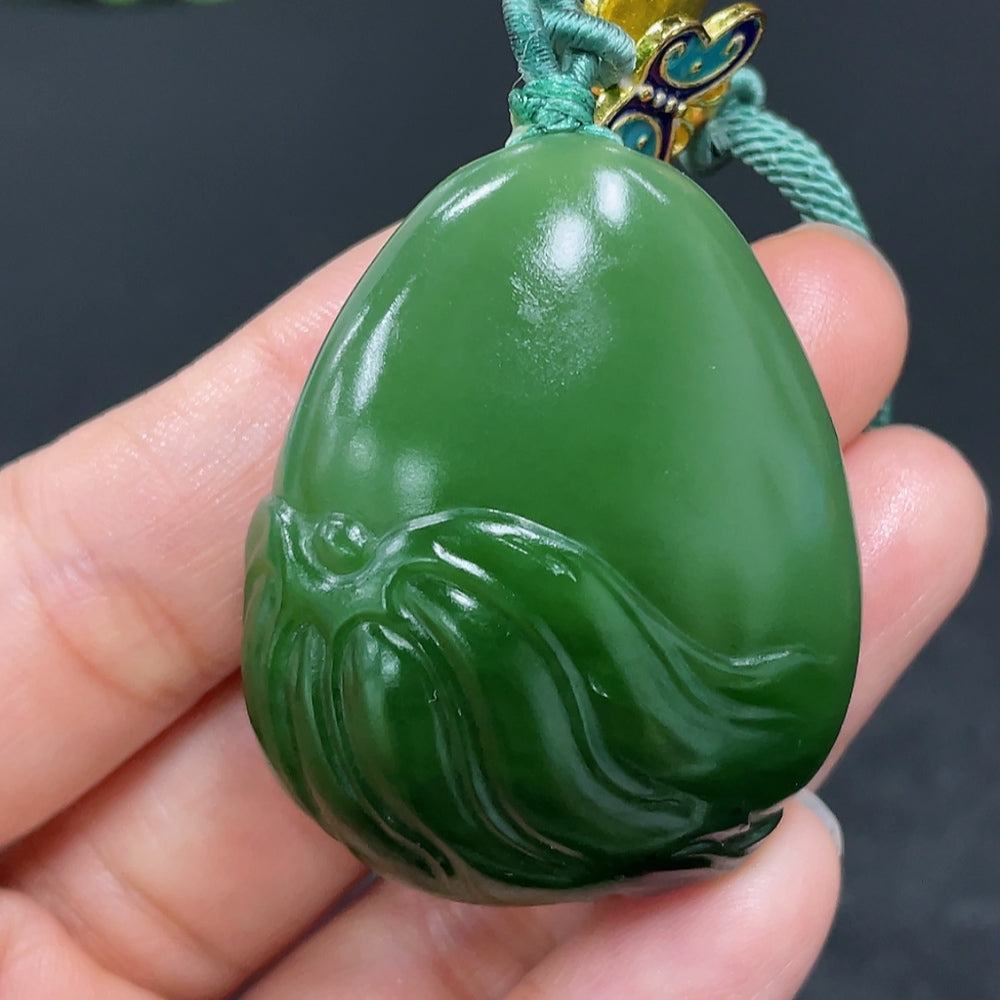 Hetian Jade Jasper Pendant Lotus Fish Non-Gold