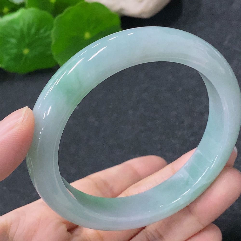 Jadeite Round Bangle Size 55.5mm Total Weight Approx. 56.59g