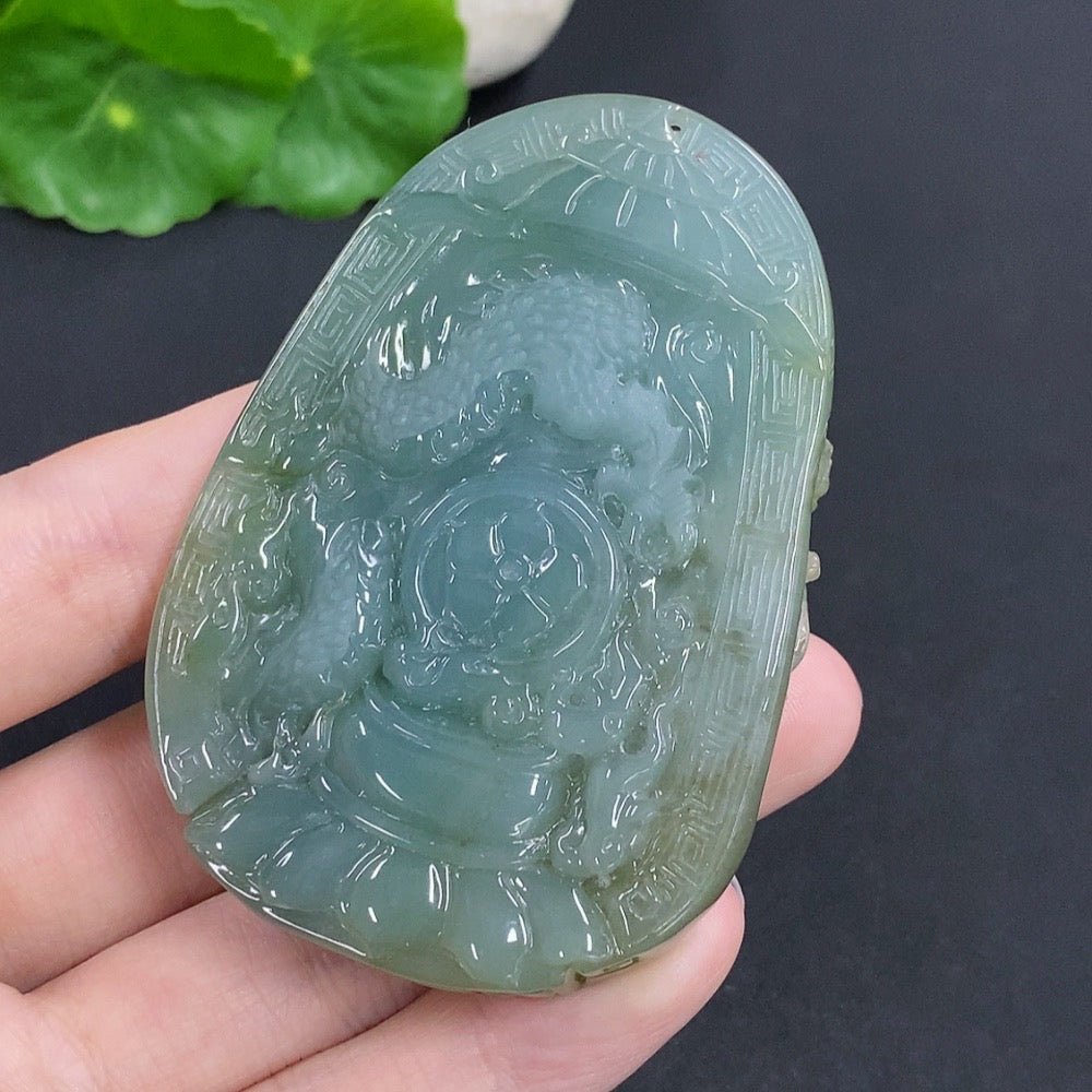 Jadeite Huayan Three Saints Pendant