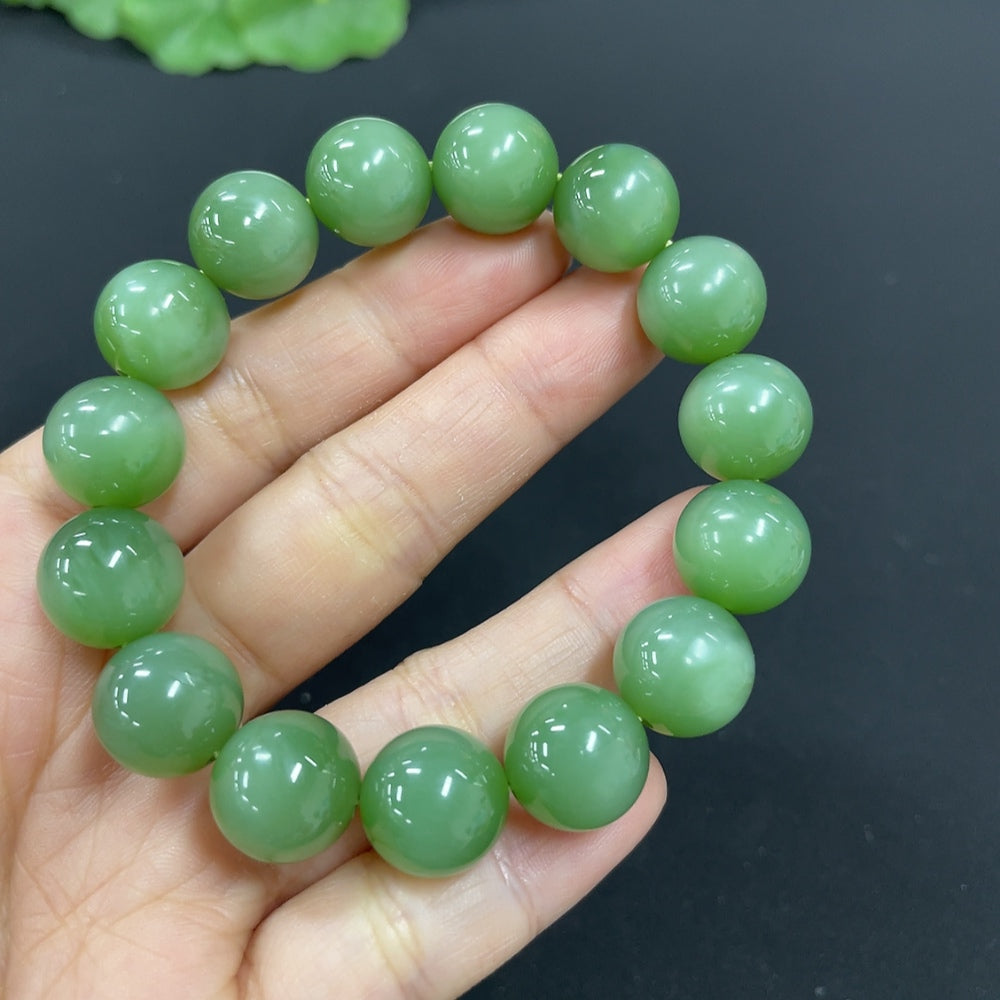 Hetian Jade Jasper Bracelet, Approx. 11.8mm, Total Weight Approx. 42.2g