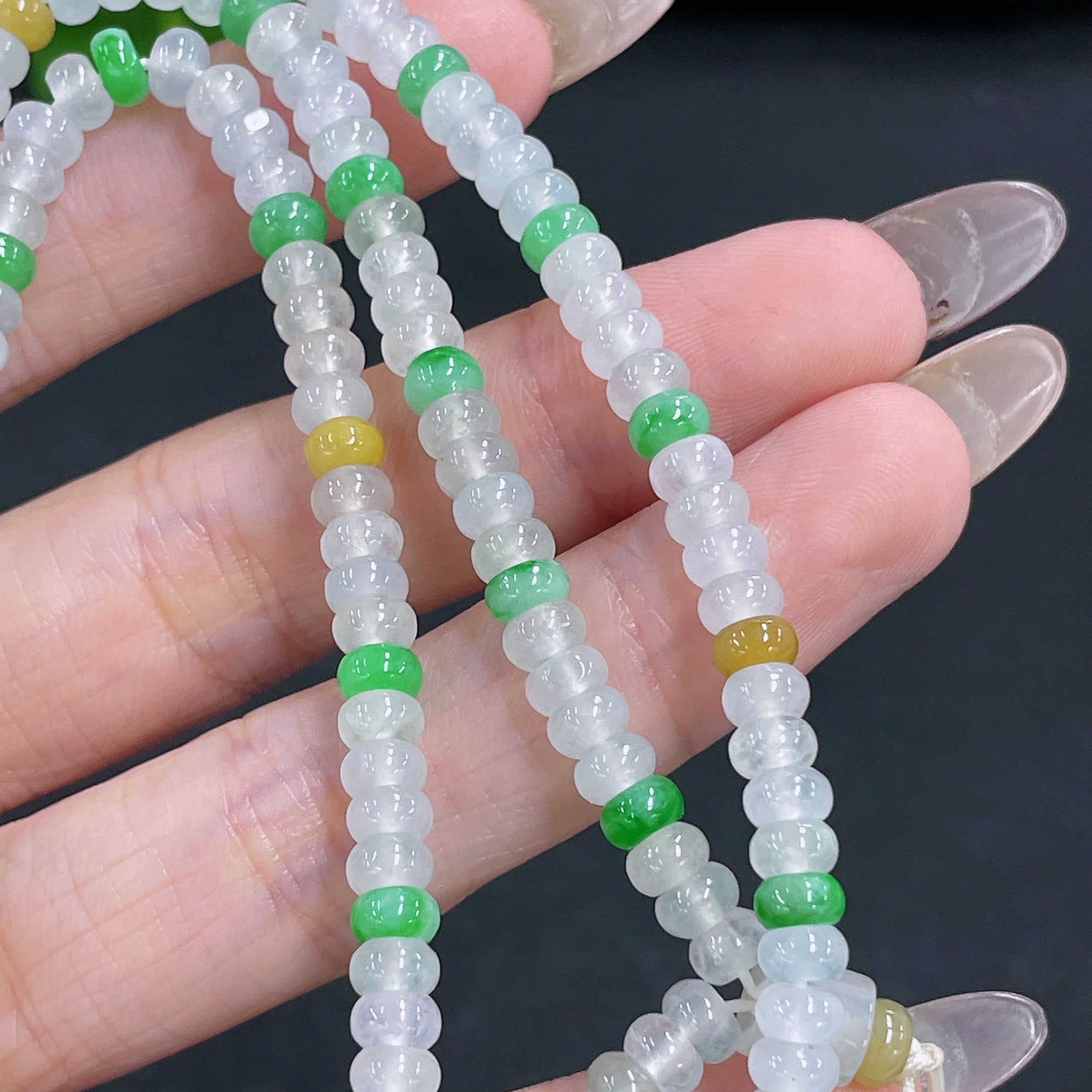 Jadeite Bead Necklace Total Weight Approx. 38.47g Size About 4.9mm