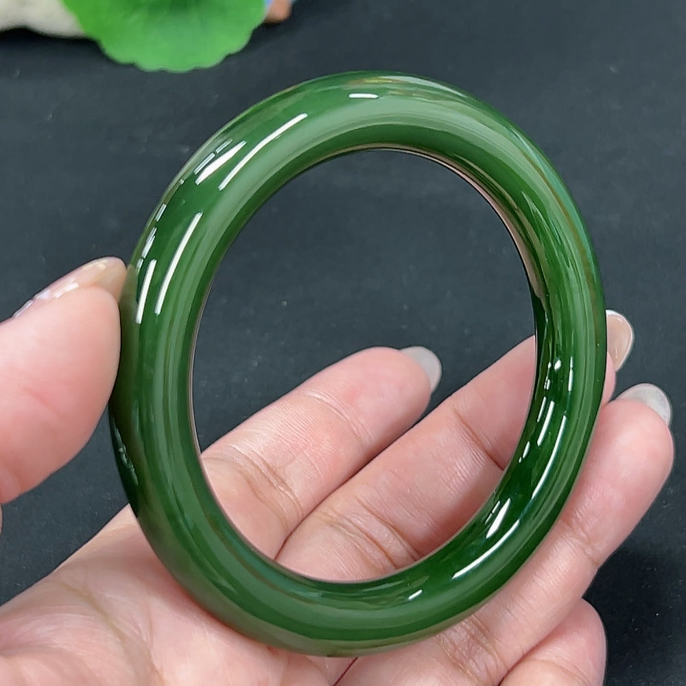 Hetian Jade Round Bangle Size 56.1 Total Weight Approx. 46.7g