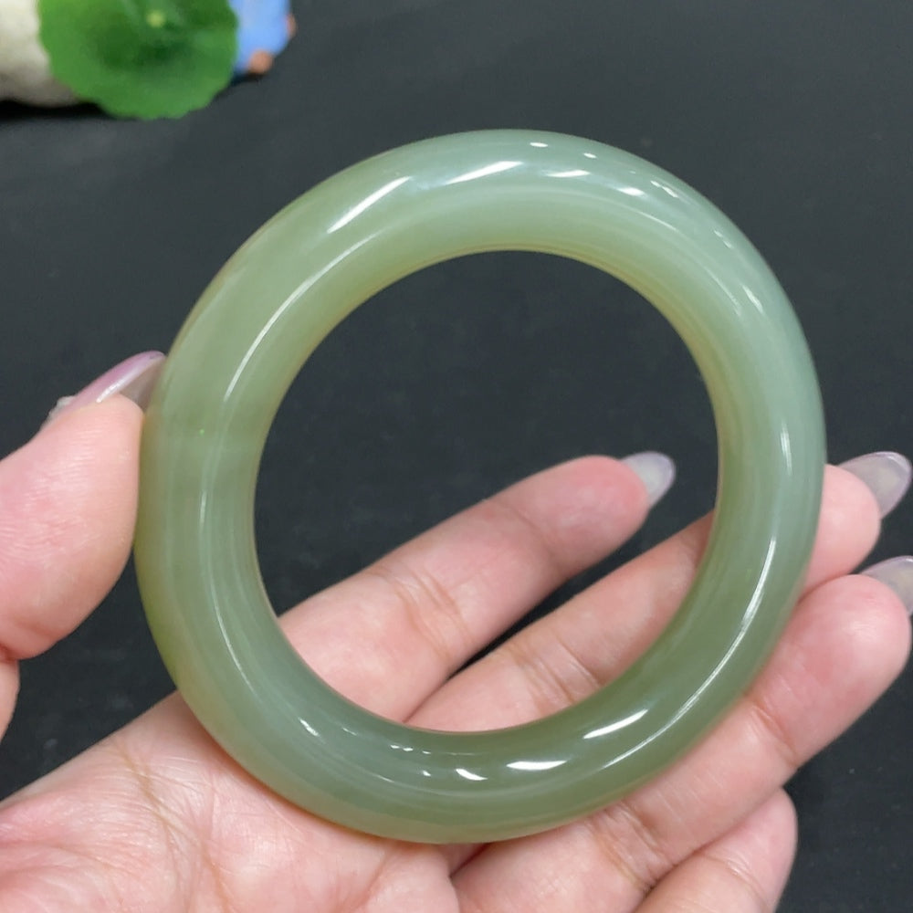 Hetian Jade Round Bangle Size 56.4 Total Weight Approx. 76.7g