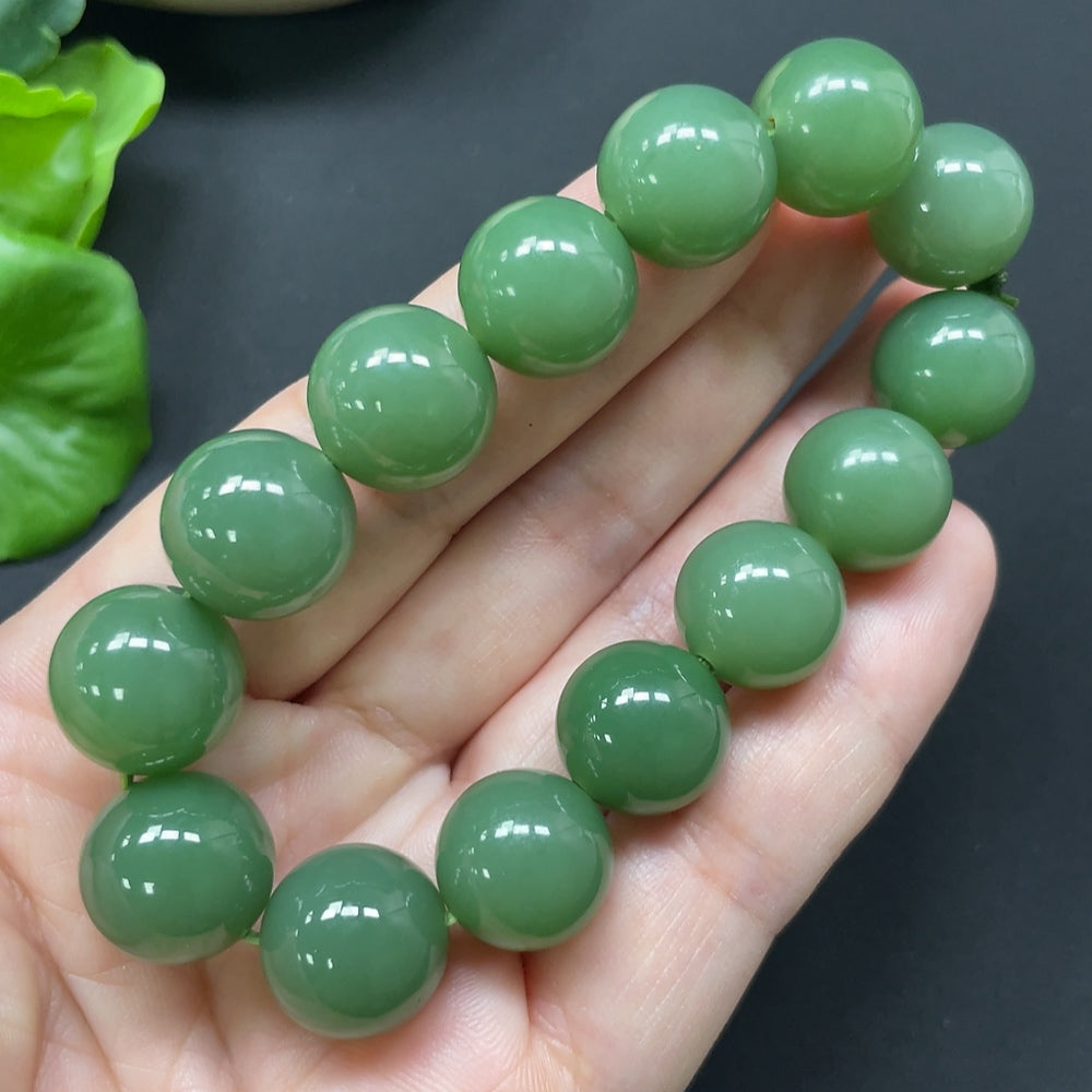 Green Hetian Jade Bracelet