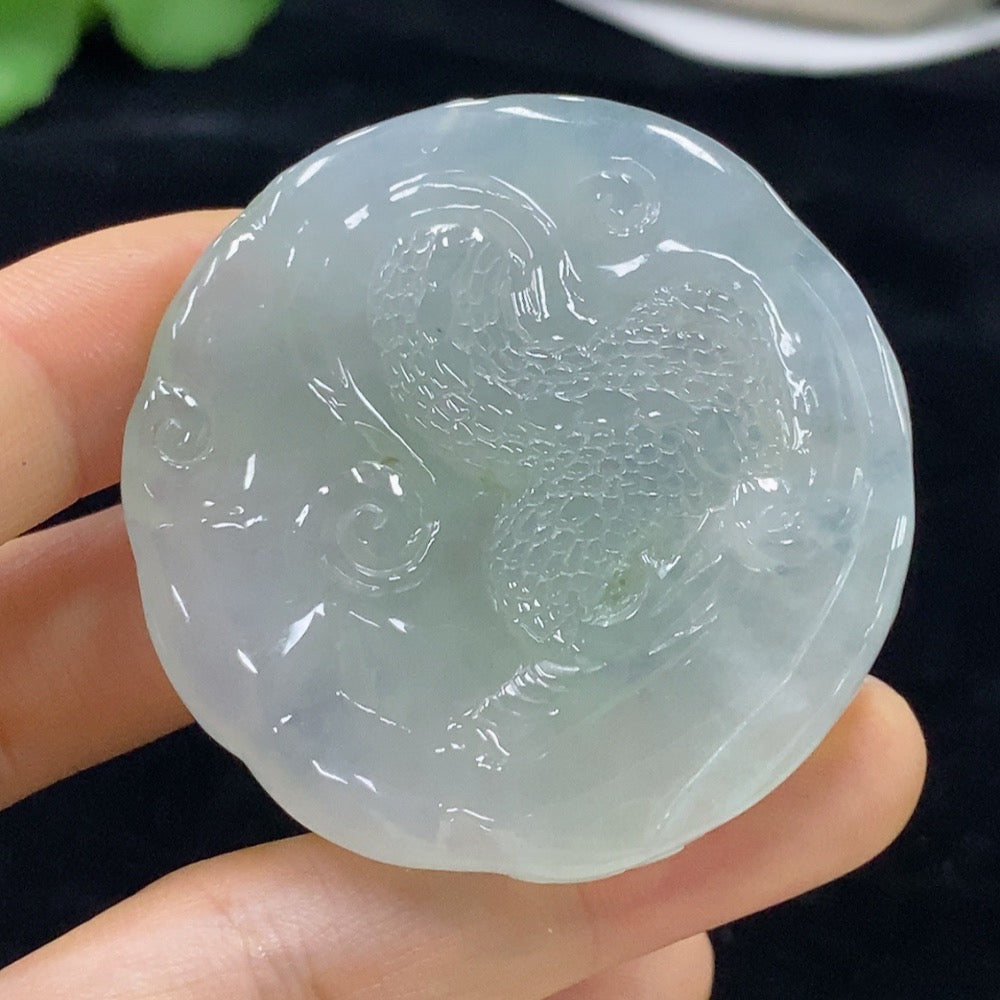 Jadeite Dragon Pendant Total Weight Approximately 43g