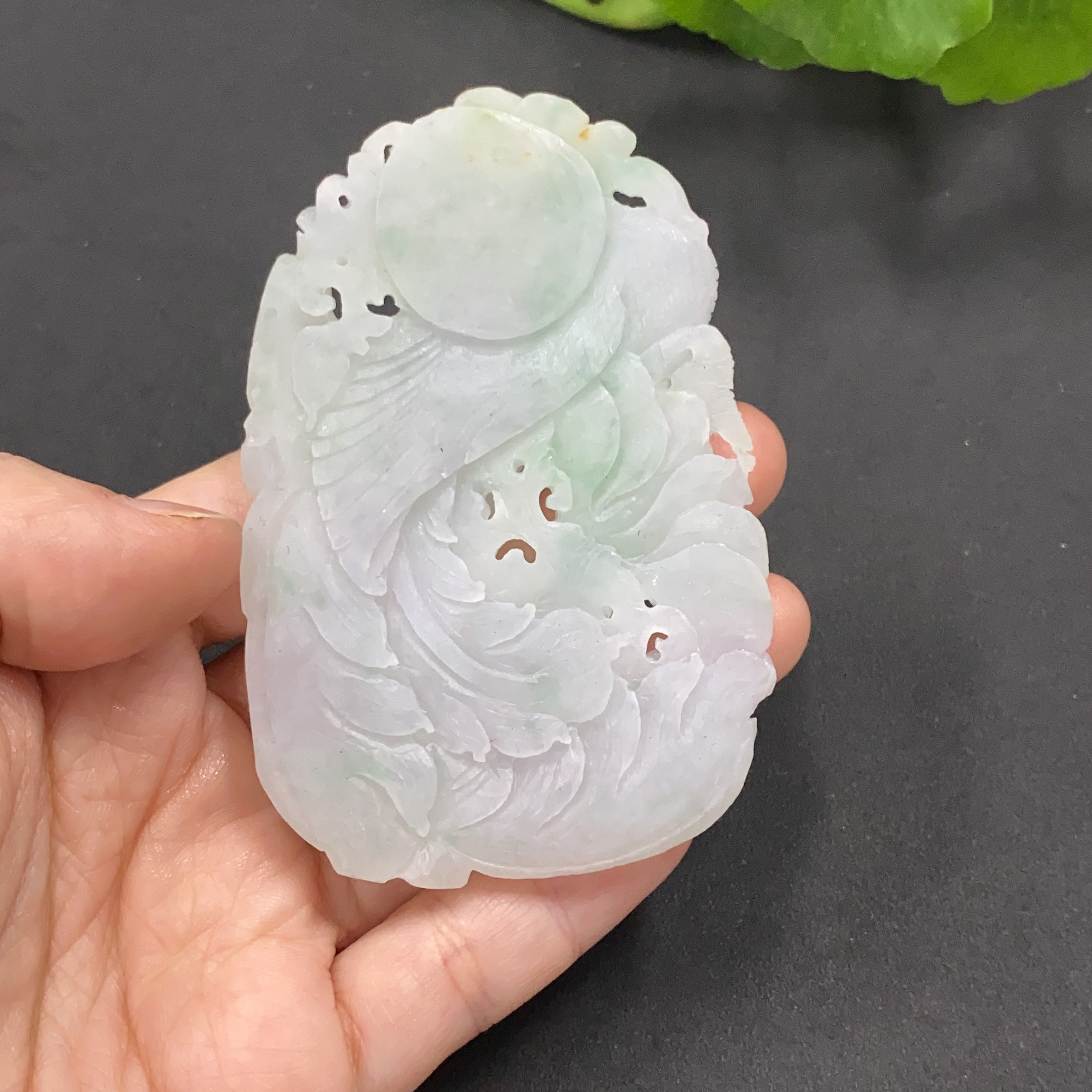 Unpolished Jadeite Pendant - Phoenix
