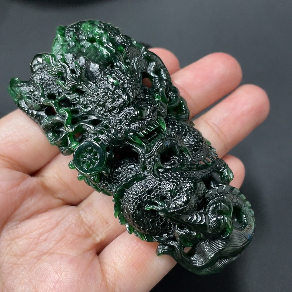 Jadeite Dragon Pendant Total Weight 75.337g